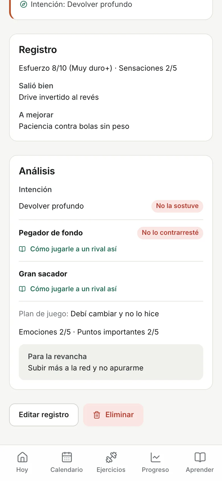 Análisis de tus partidos